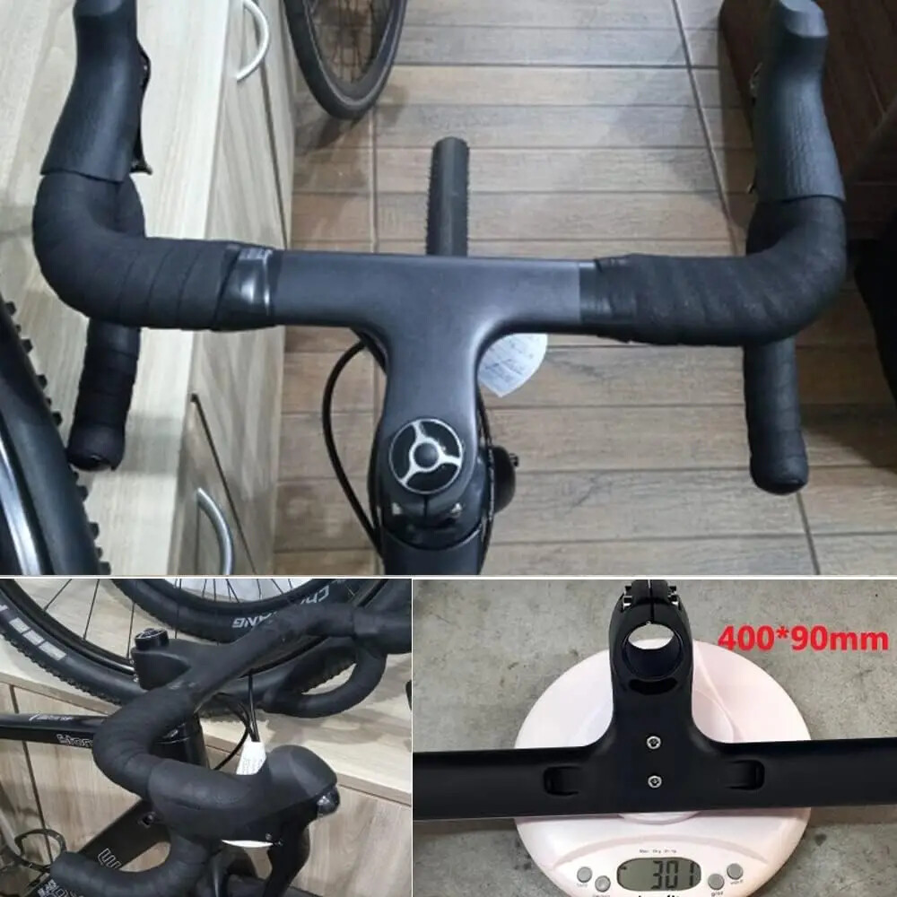 Carbon Road Bike Integrated Handlebar 400mm 420mm 440mm UD Glossy / Matte