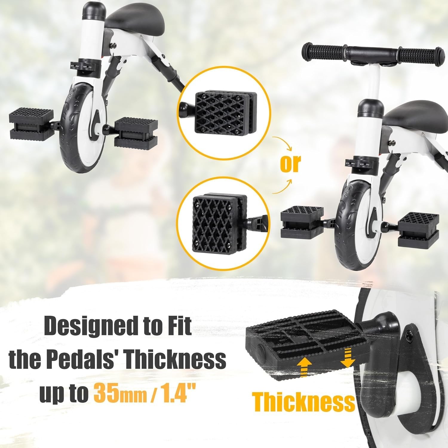 1.5″ Bicycle Pedal Blocks for Child & Adult Bikes – Bring The Pedals Closer t…