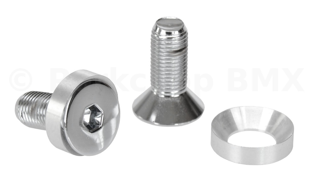 3/8″ X 24T bicycle BMX crank spindle bolts fits Profile (PAIR) – CHROME