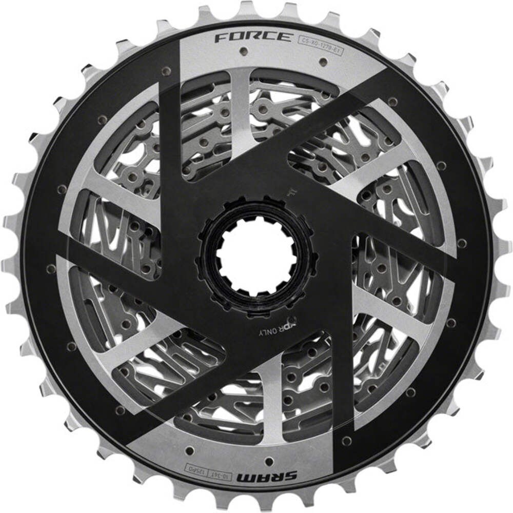 SRAM Force XG-1270 Cassette – 12-Speed, 10-36t, Silver, For XDR Driver Body, E1