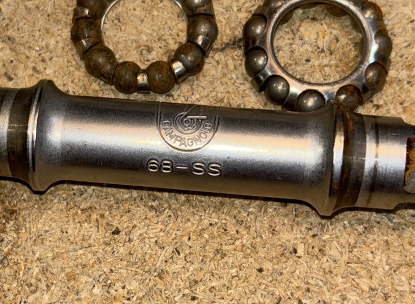 Vintage Campagnolo Super Record Bottom Bracket English Thread 109mm Hollow Axle