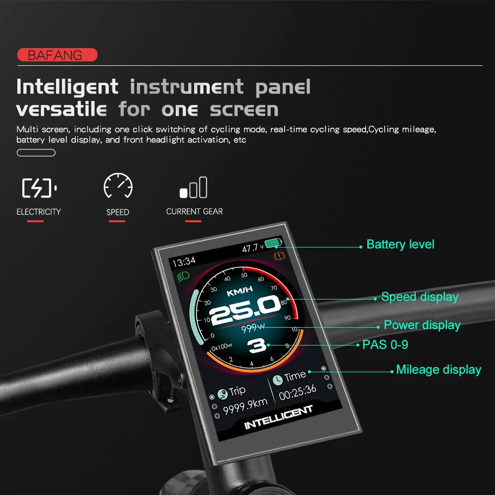 Electric Bicycle LCD Display E-bike Intelligent LCD Screen for Mid Motor