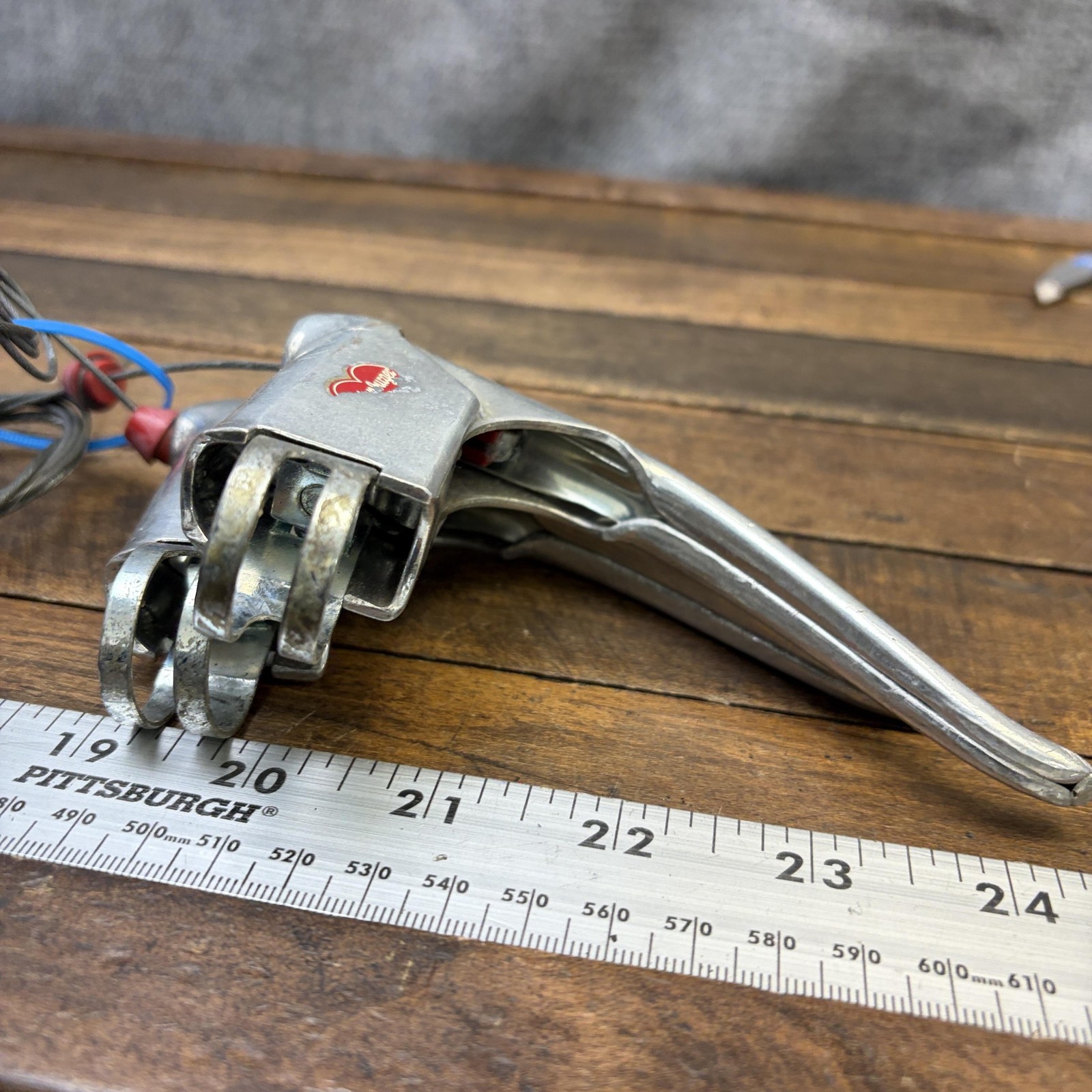 Vintage Altenburger Brake Levers Pair Drop Bar Road Bike Red Silver 4-Finger