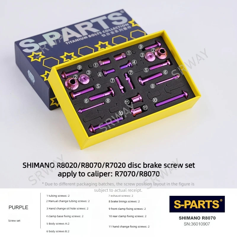 S-PARTS titanium disc brake screws Bolts For Road bicycle R8070/8020/7020 R9170