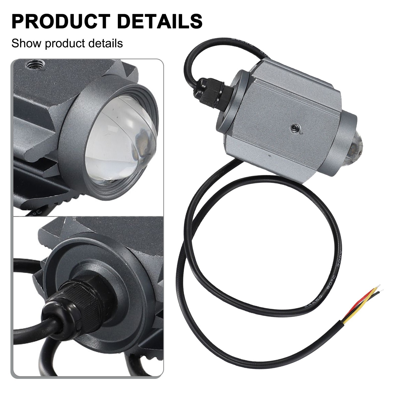 E-Bike Headlight Headlight 12-80V Waterproof Front Lamp Yellow/White Light