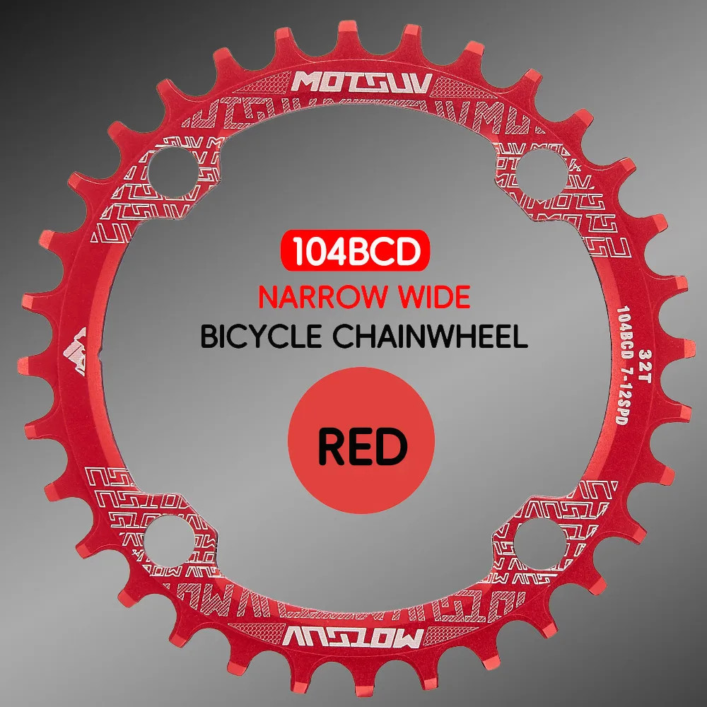 Bicycle 104BCD Crank Narrow Wide Chainring Aluminum Alloy MTB Bike round 32T 34T