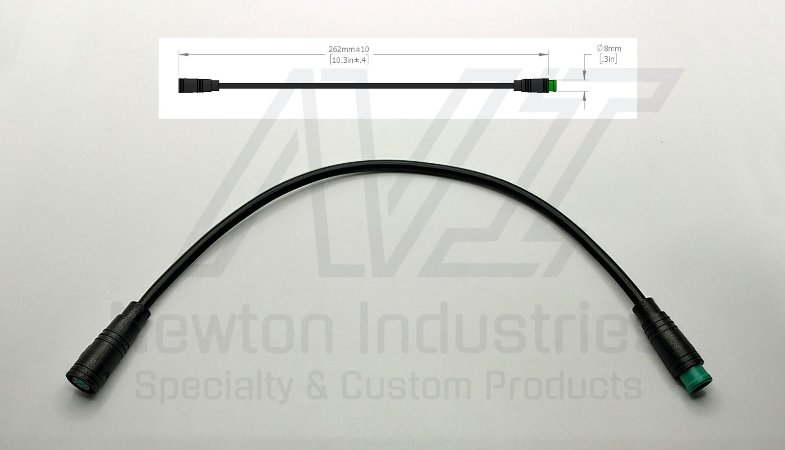 eBike 25cm Julet 5-pin green Male to Female Extension Cable Display Waterproof