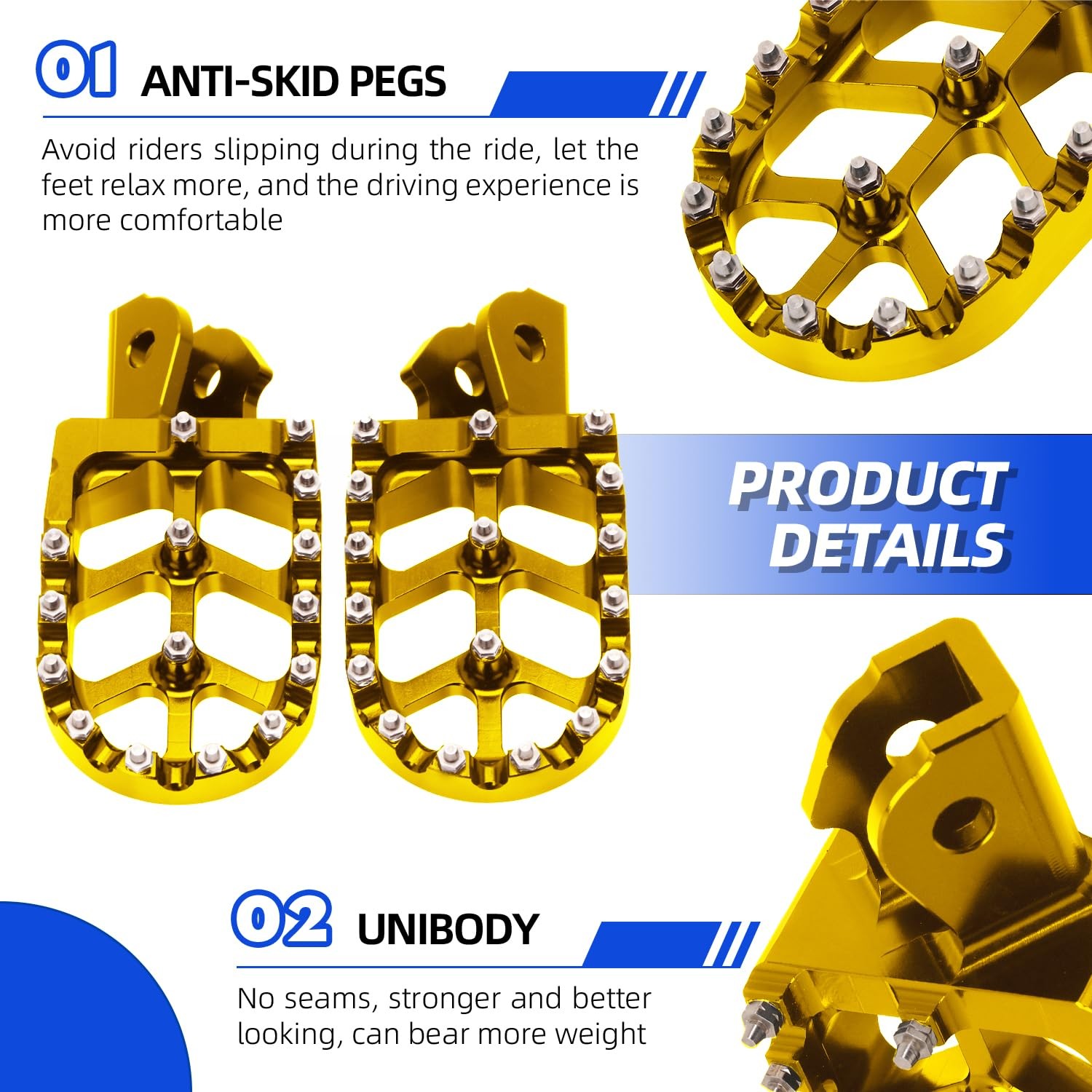 Dirt Bike Foot Pegs Motorcycle Footpegs Foot Pedals Rests CNC Footrests for