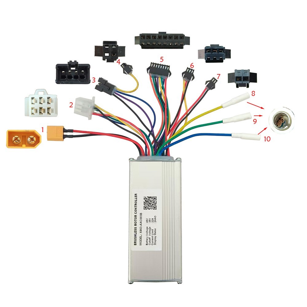 Brushless Motor Controller X863-AXC003B 48V Electric Bike Conversion Kit 2HAO
