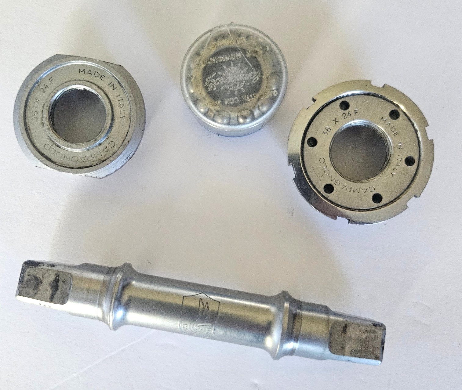 Campagnolo Nuovo Record Bottom Bracket, 70-SS, Italian-36x24F, Ex. Condition