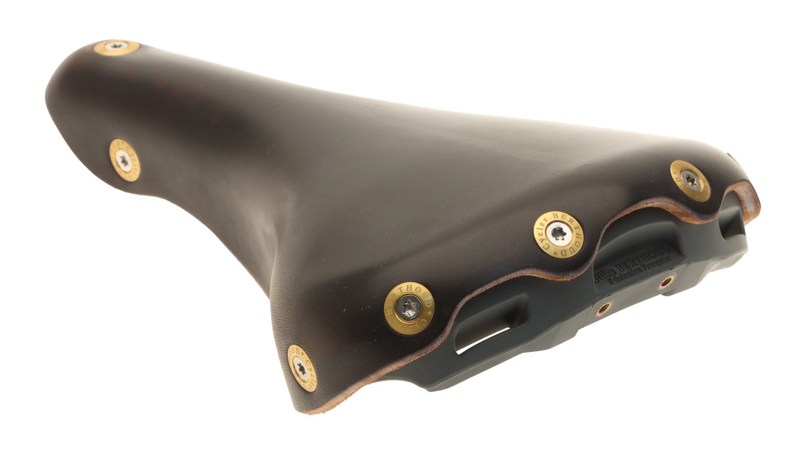 Gilles Berthoud Agnel Saddle Titanium Rails Hard Leather Black NEW NOS NIB