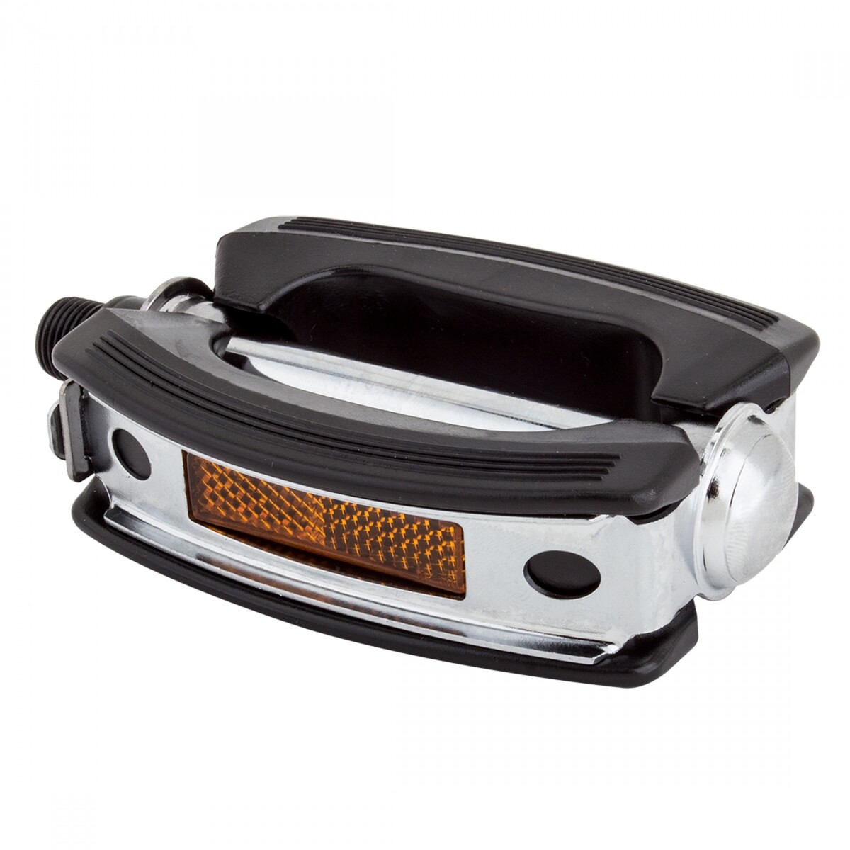 Sunlite Classic Bow Pedals 9/16″ Steel Body Non-Slip Rubber Surface Black/Silver