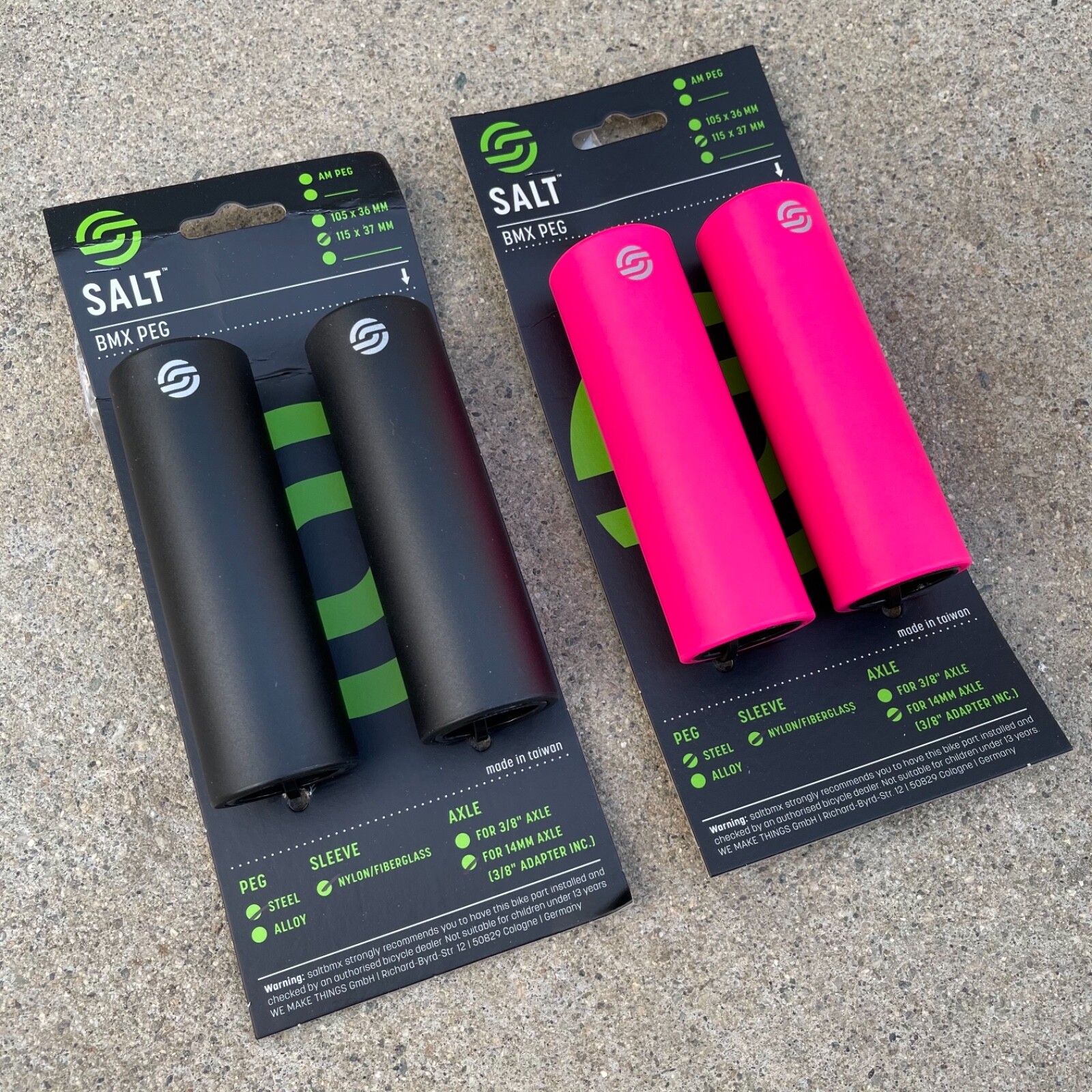 PAIR SALT AM NYLON 4.5″ PEGS 3/8″ 14MM BMX BICYCLE BIKES PEGS CULT SUNDAY KINK