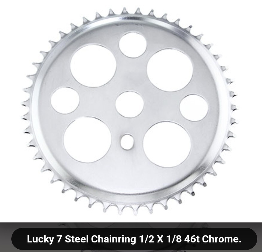 LUCKY 7 BICYCLE SPROCKET /CHAIN RING 46T VINTAGE BEACH CRUISER , SCHWINN STYLE