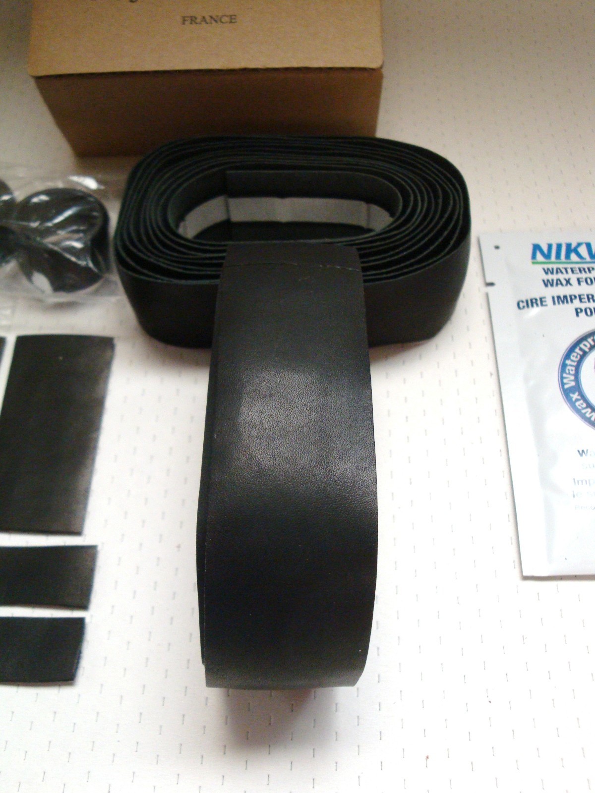NEW IN BOX GILLES BERTHOUD BLACK LEATHER CALF HANDLEBAR TAPE MADE IN FRANCE