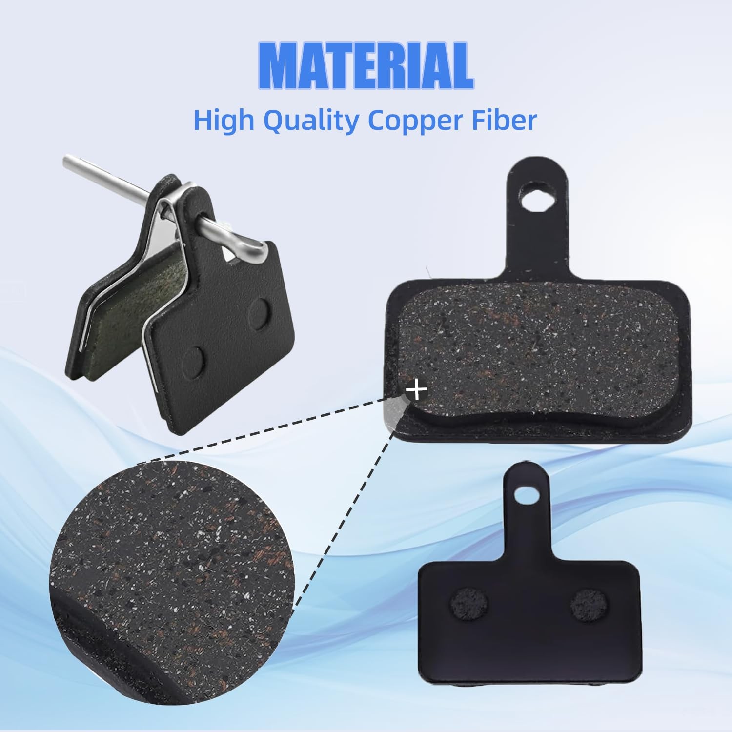 Black E-Bike Brake Pads Compatible Ridstar Q20 MINI 1.37*1.18 In Parts