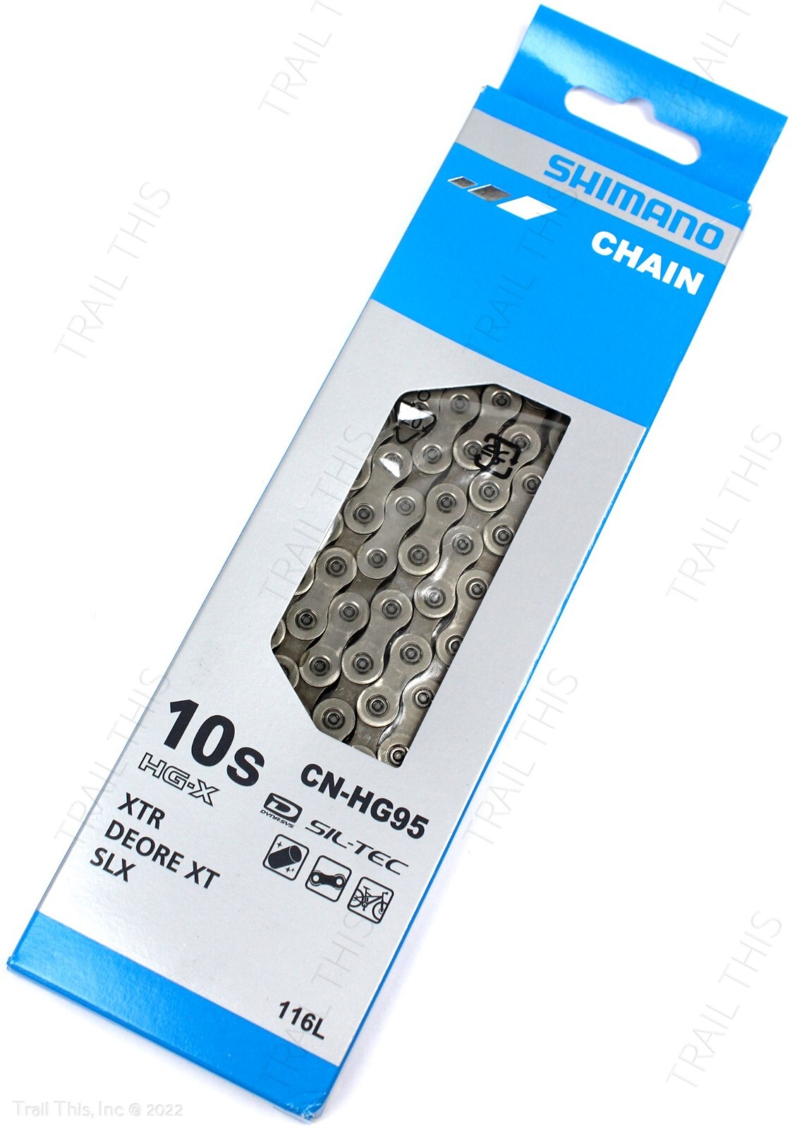 Shimano HG95 Deore XT 10-Speed MTB Bike Chain HG-X Dyna-Sys Sil-Tec 116-Links