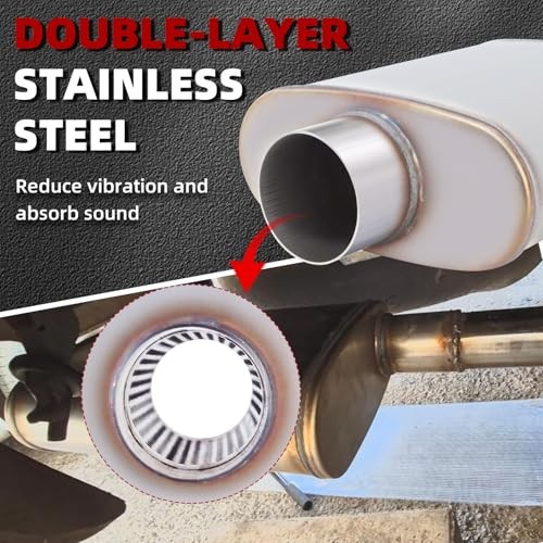3 inch Universal Muffler, Performance Chamber 3 Inch Center In / Center Out