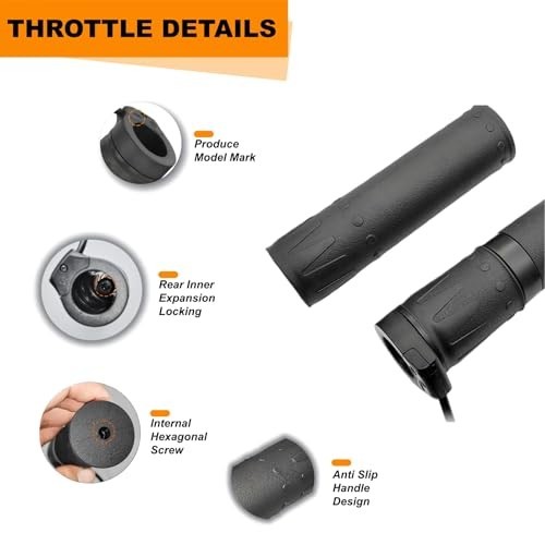 Ebike Half Twist Throttle 3 Pin Waterproof 12V 24V 36V 48V 60V 72V For 22mm