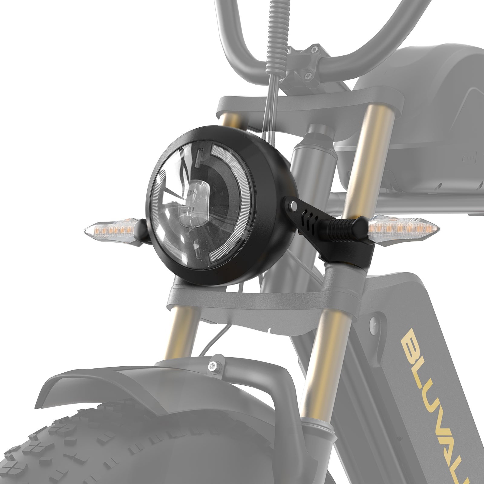 Bluvall K10 Electric Bike Headlight Assembly with DRL & Turn Signals Replacement