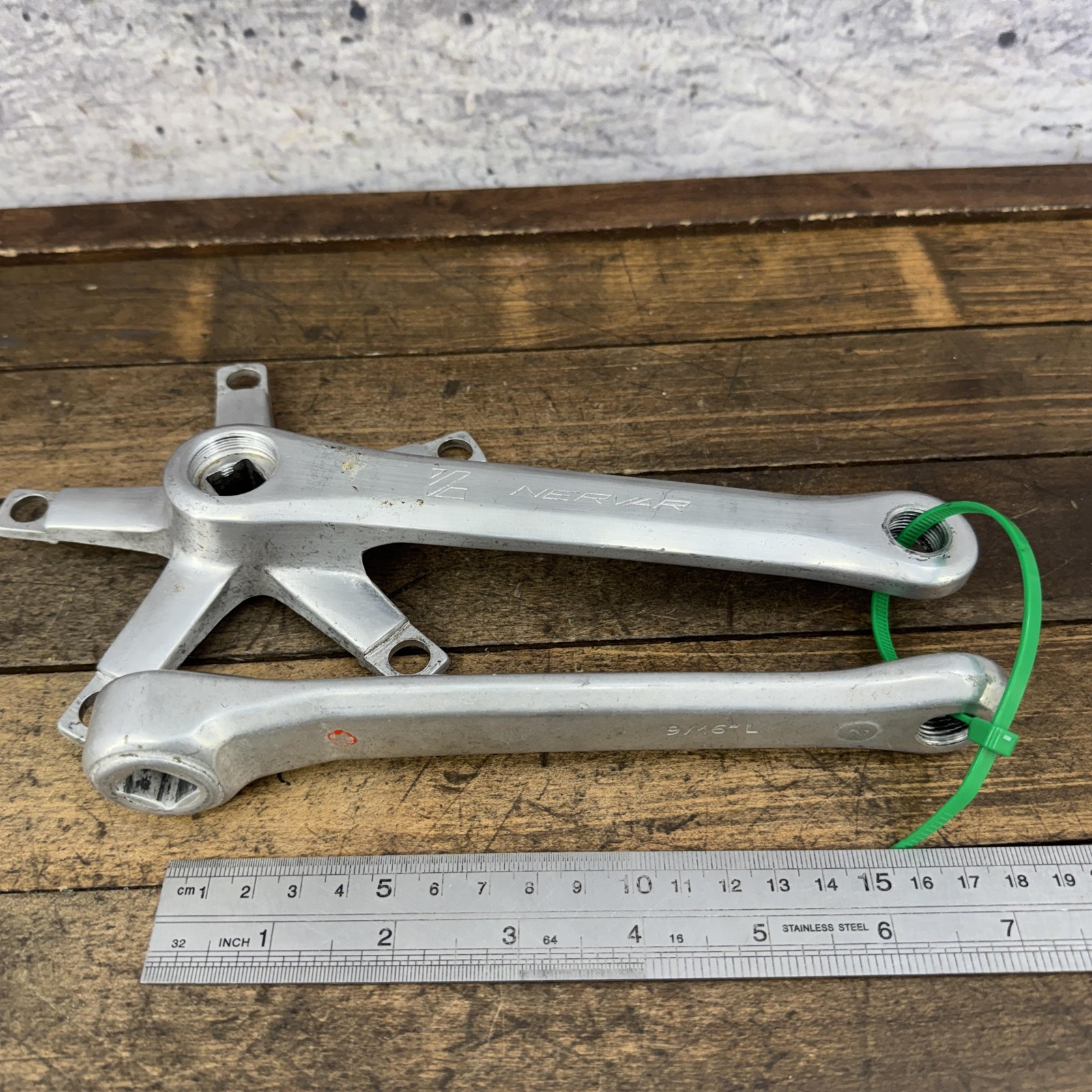 Vintage Nervar Crankset 170mm 122 BCD Square 9/16 Taper 5-Bolt Silver Road Alloy