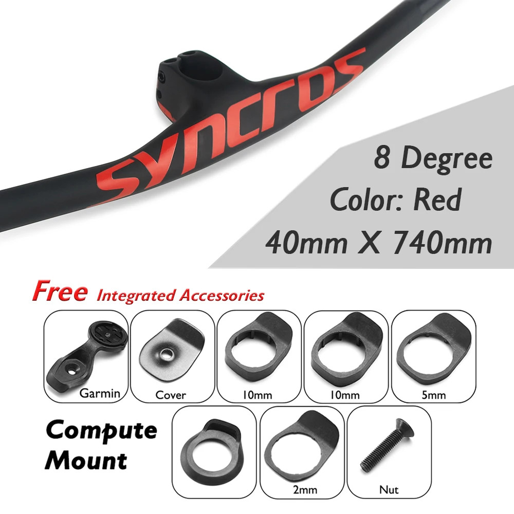 Carbon Mountain Bicycle Handlebar 8 Degree with Stem 30/40/50mm Accessories