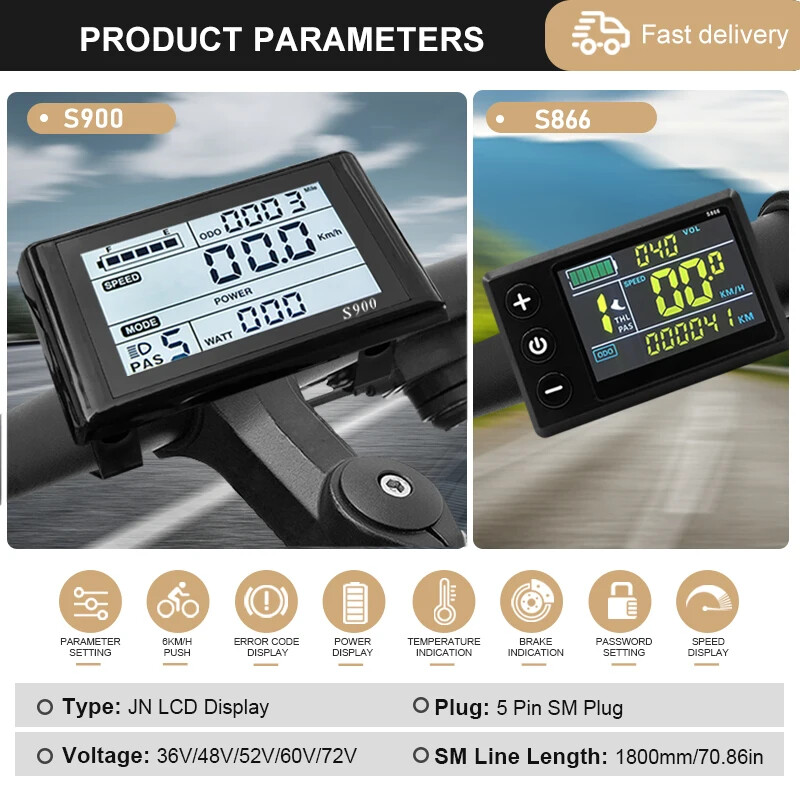 36/48V 17/26/30/40A 250-2000W Electric Bike 3 Mode Sinewave Brushless Controller
