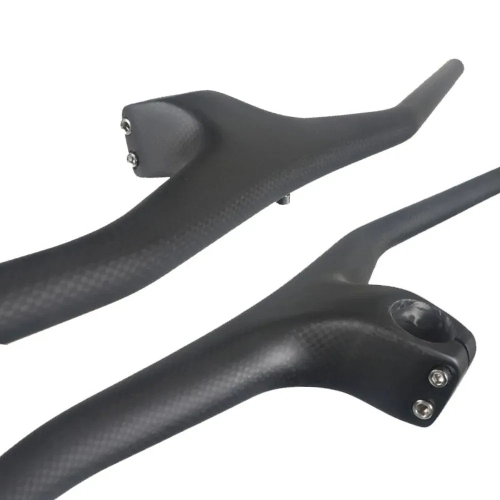 Mountain Bike Carbon Bicycle Handlebar and Stem Integrated Bar -17 Degrees Angle