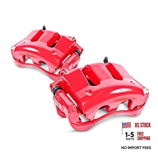 Front Red Powder Coated Brake Caliper Pair for Ford F-250 Super Duty 2012-22
