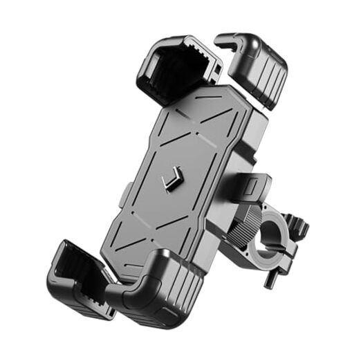 Motorcycle Phone Mount, ABS Quick Release Bike Phone Holder for 4.7» Black