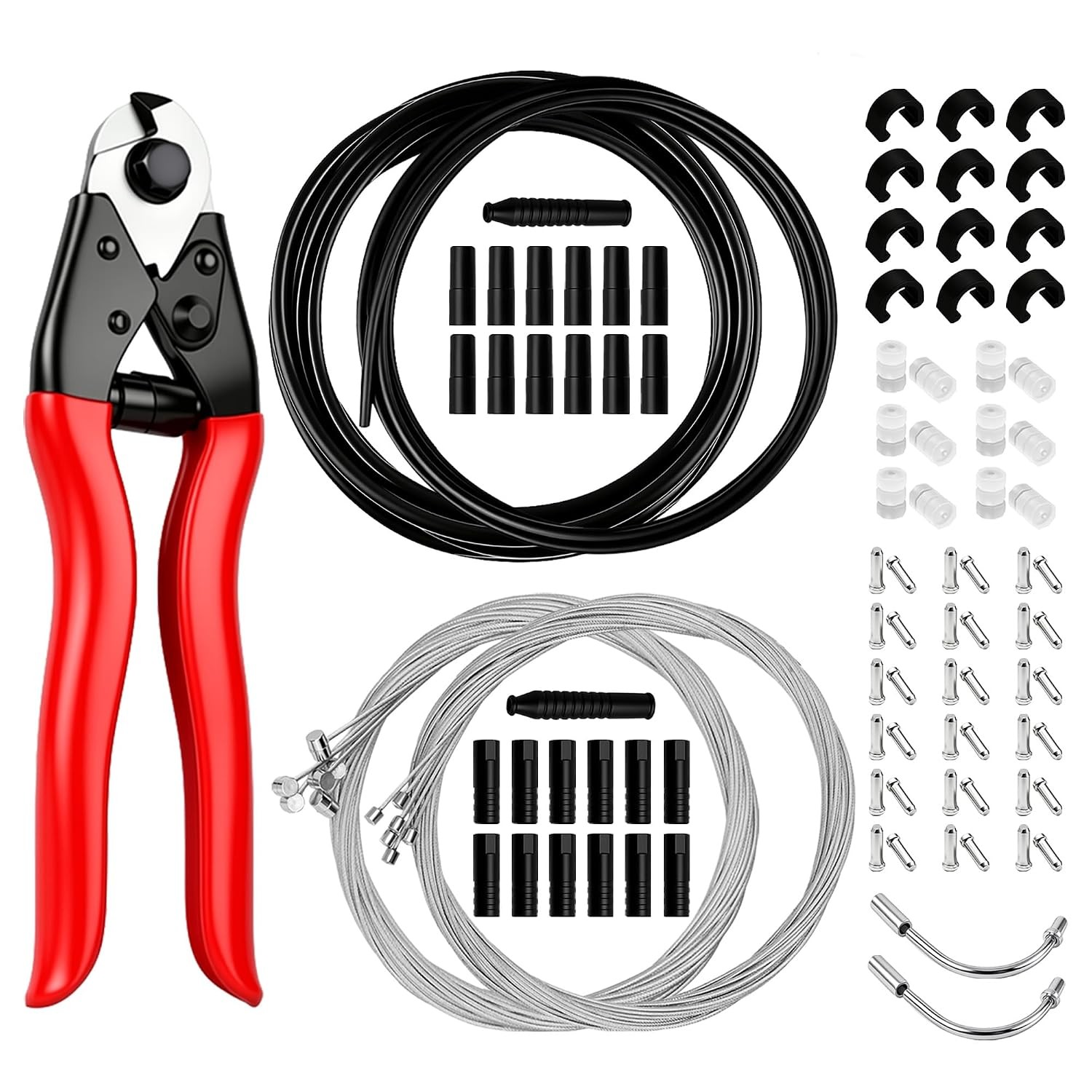 Universal Bike Brake Cable Kit with Stainless Steel Cable Cutter 103PCS