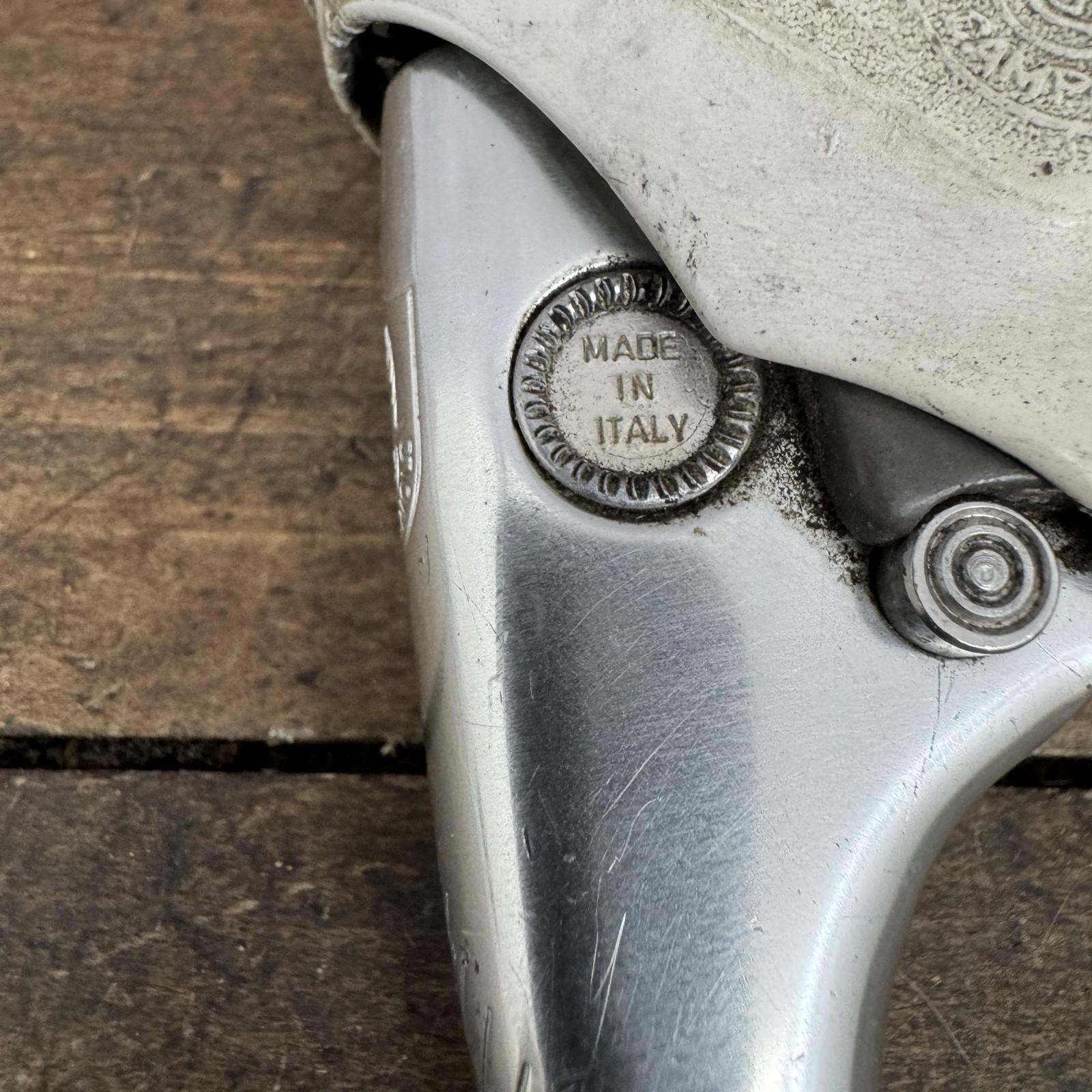 Vintage Campagnolo Brake Levers C-Record Chrous White Hoods 4-Finger Drop Bar