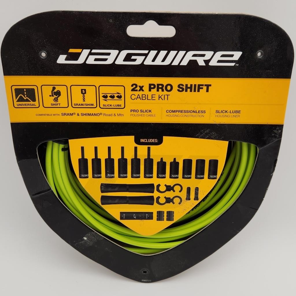 Jagwire 2x Pro Shift Kit Road/Mountain Organic Green fits SRAM/Shimano OPEN PACK