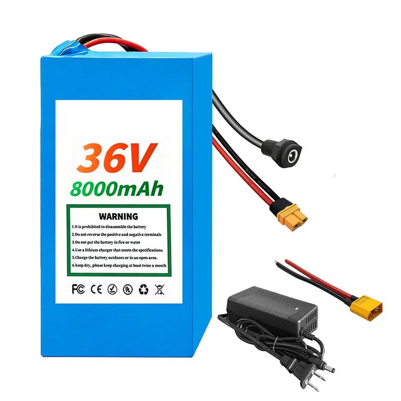 36/48V Battery 8/10/15/20AH Lithium for Electric Motor 200W-1000W With BMS Cell