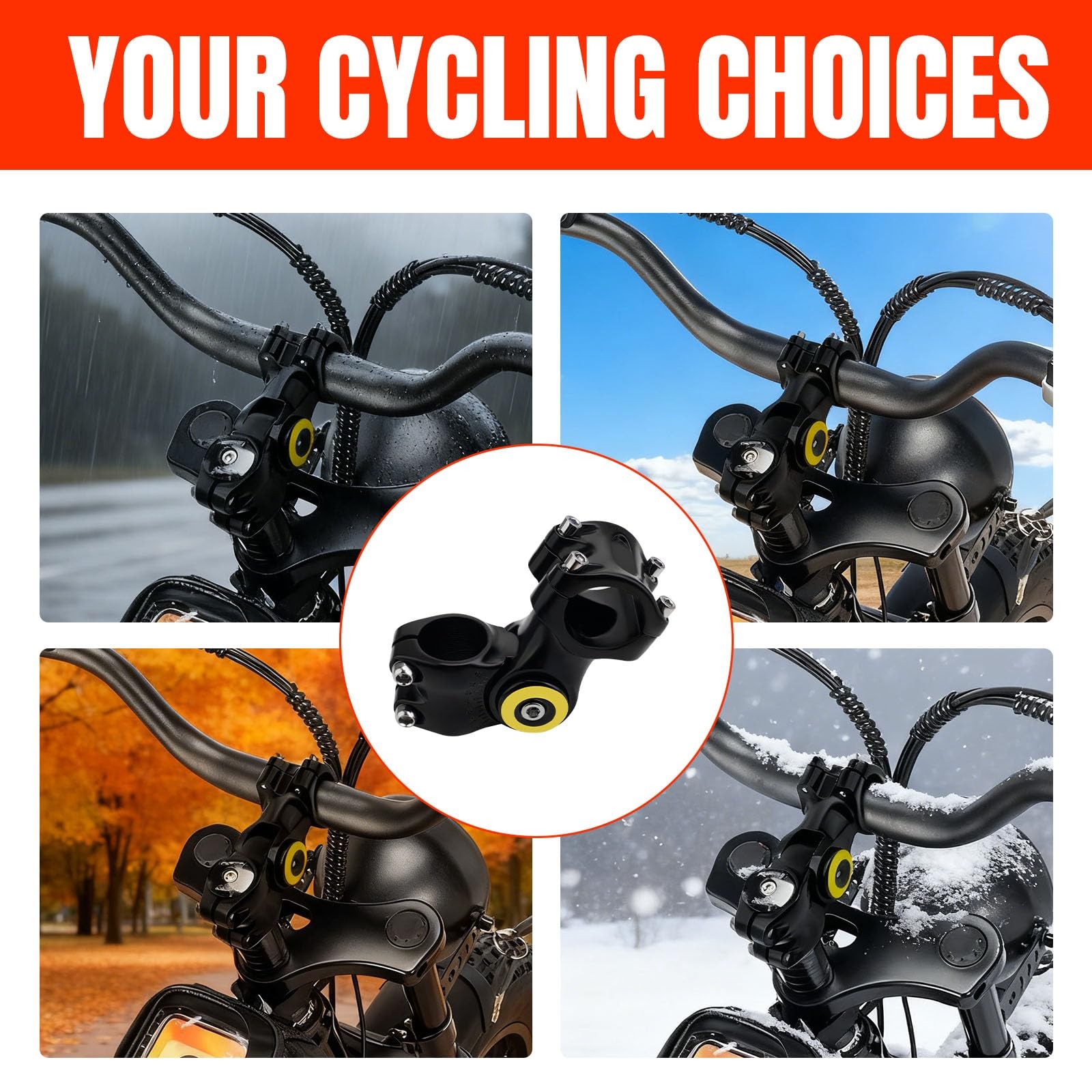 Adjustable Bike Stem 60 Degree Handlebar Riser Adaptor For Bicycle Component