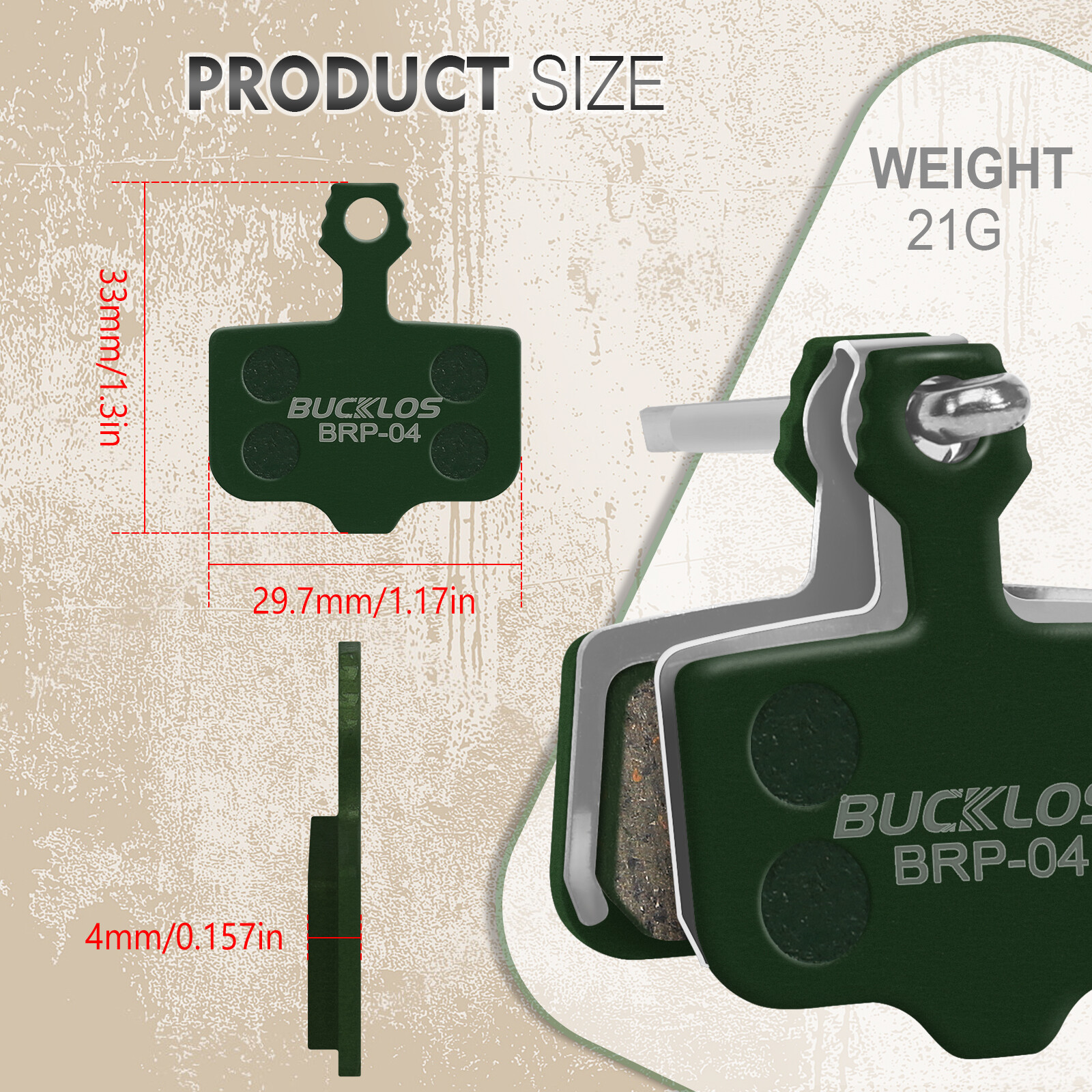 BUCKLOS 2 Pair Bicycle Disc Brake Pad Resin/Ceramic/Sintered Metal for AVID/SRAM