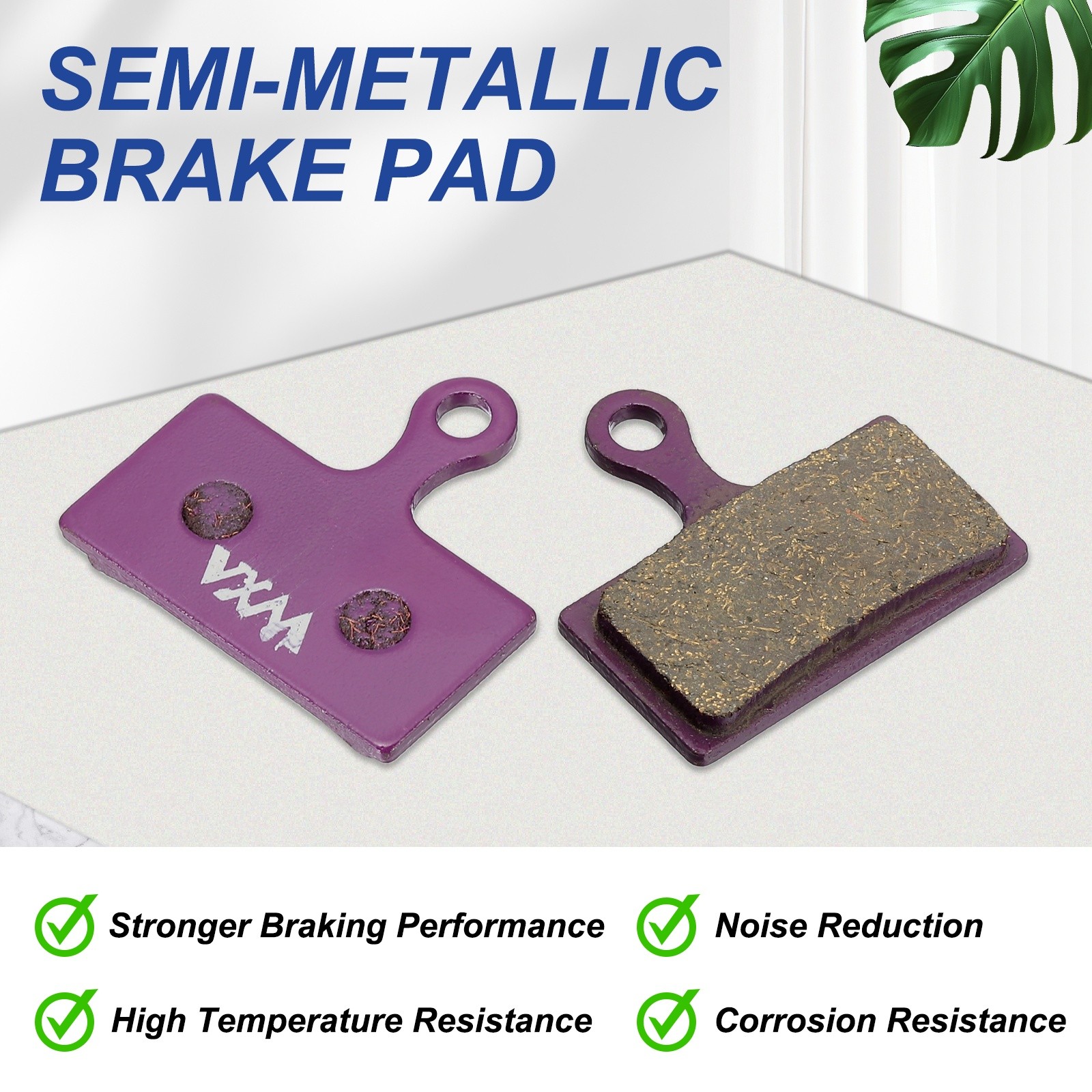 Disc Brake Pad 1.26″ x 0.65″ Bike Brake Pads with Spring and Pin, Purple