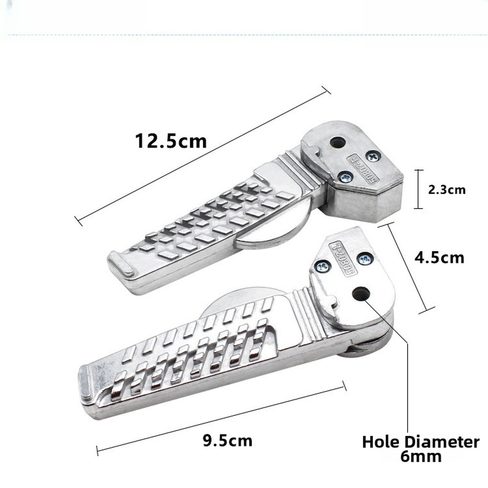 Folding Aluminum Rear Pedals for Motorcycle Footrest 12.5×4.5×2.3cm Silver
