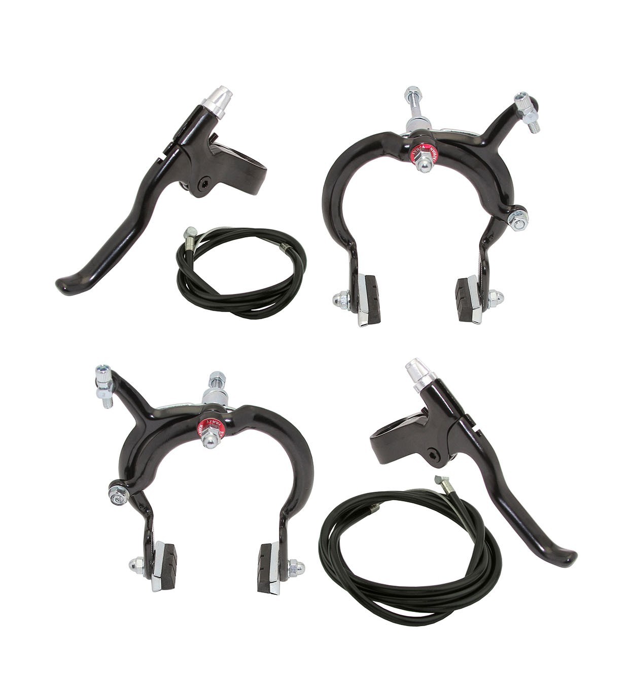 1080 Front/Rear Bicycle Alloy Side-Pull Caliper Brake Silver Long Reach 78–102mm