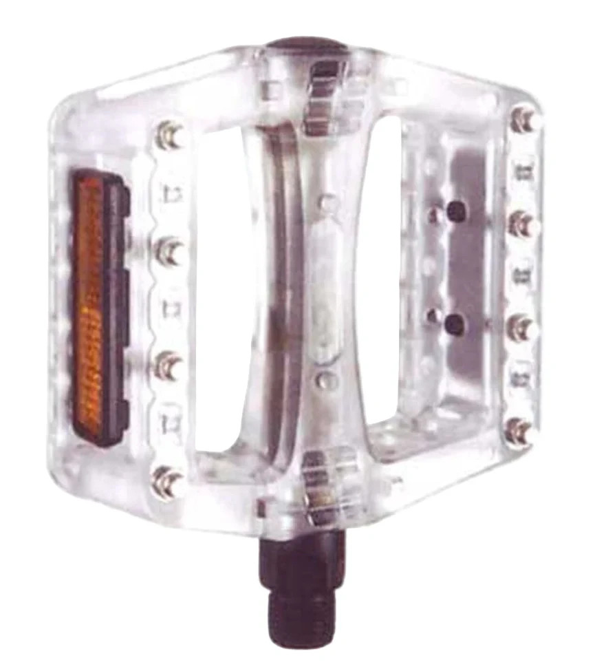 X-Tech BMX Pedal 9/16 Inch Plastic & Metal Pins CLEAR