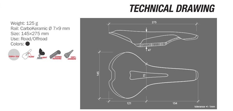 New Selle Italia FLITE TEKNO FLOW Full Carbon Saddle(125g)