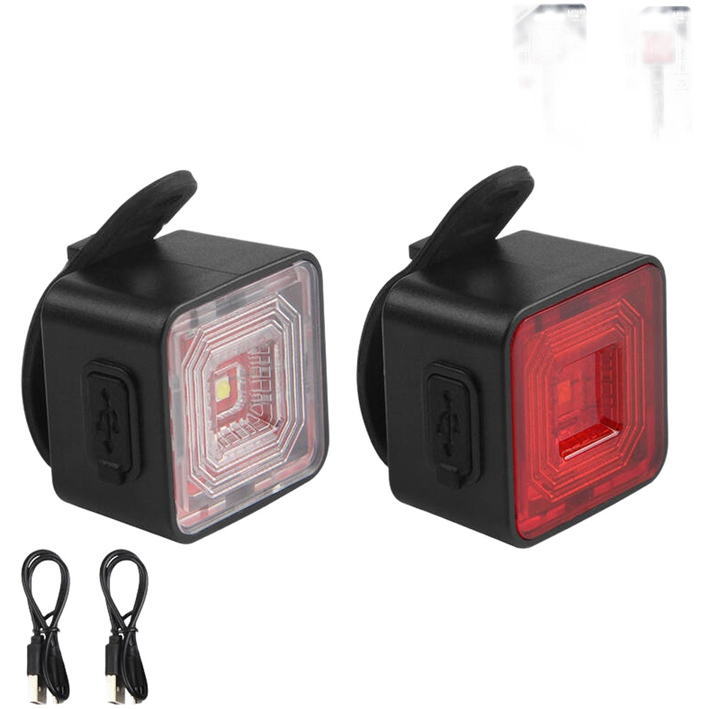 USB Bike Light Set Waterproof Front Rear Light Automatic Braking Sensor