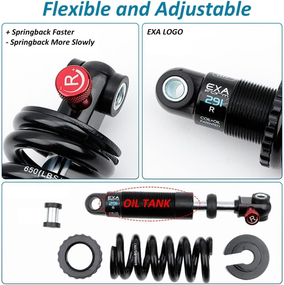 Coil+Oil Shock Absorber Adjustable Damping Hydraulic Rear Shocks For MTB/E-Bike