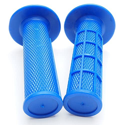 Anti-Slip Lock on Twist Throttle Handlebar Grips for Motorcycle Dirt bike Blue
