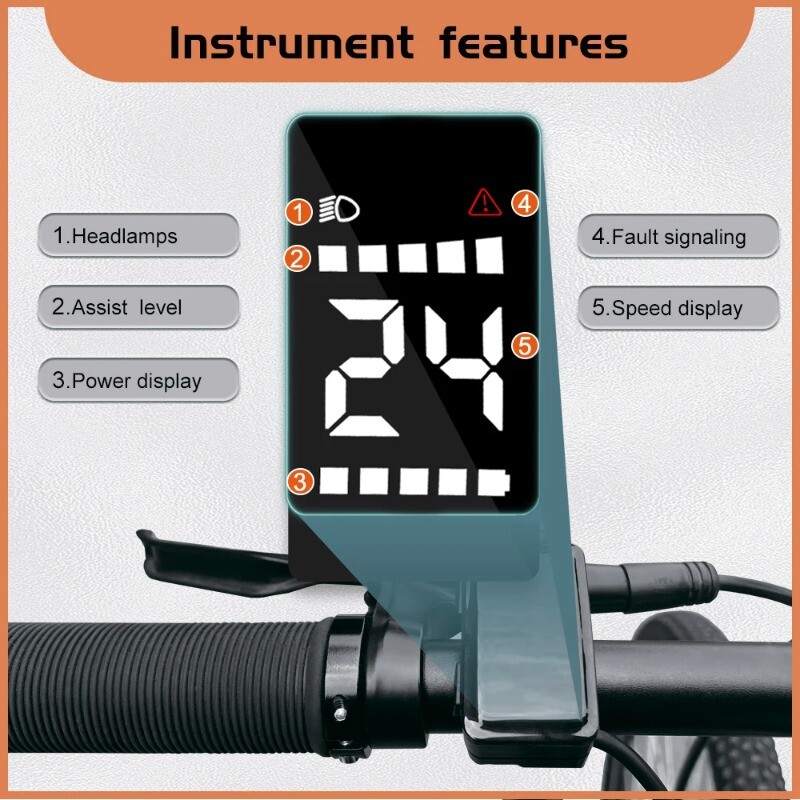 DZ40 Electric Bike LCD Display 5PIN Waterproof with UART Communication Protocol