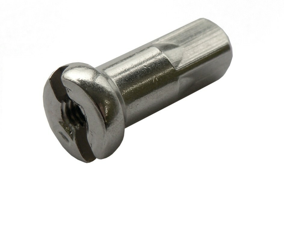 10 Reducing Brass Nipples DT-Swiss Silver for 2.34mm Spokes for ~4.5mm Hole