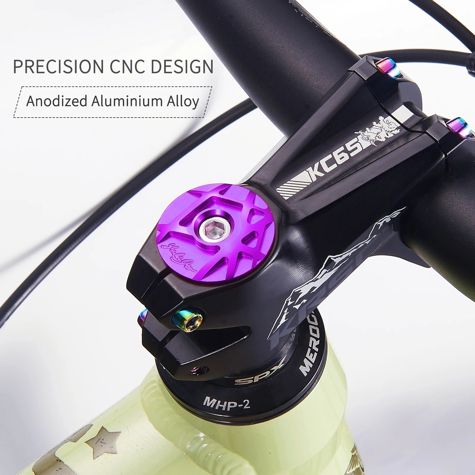 Bicycle Headset Cap MTB Road Bike Stem Headset Top Cap Cover Screw for 28.6mm