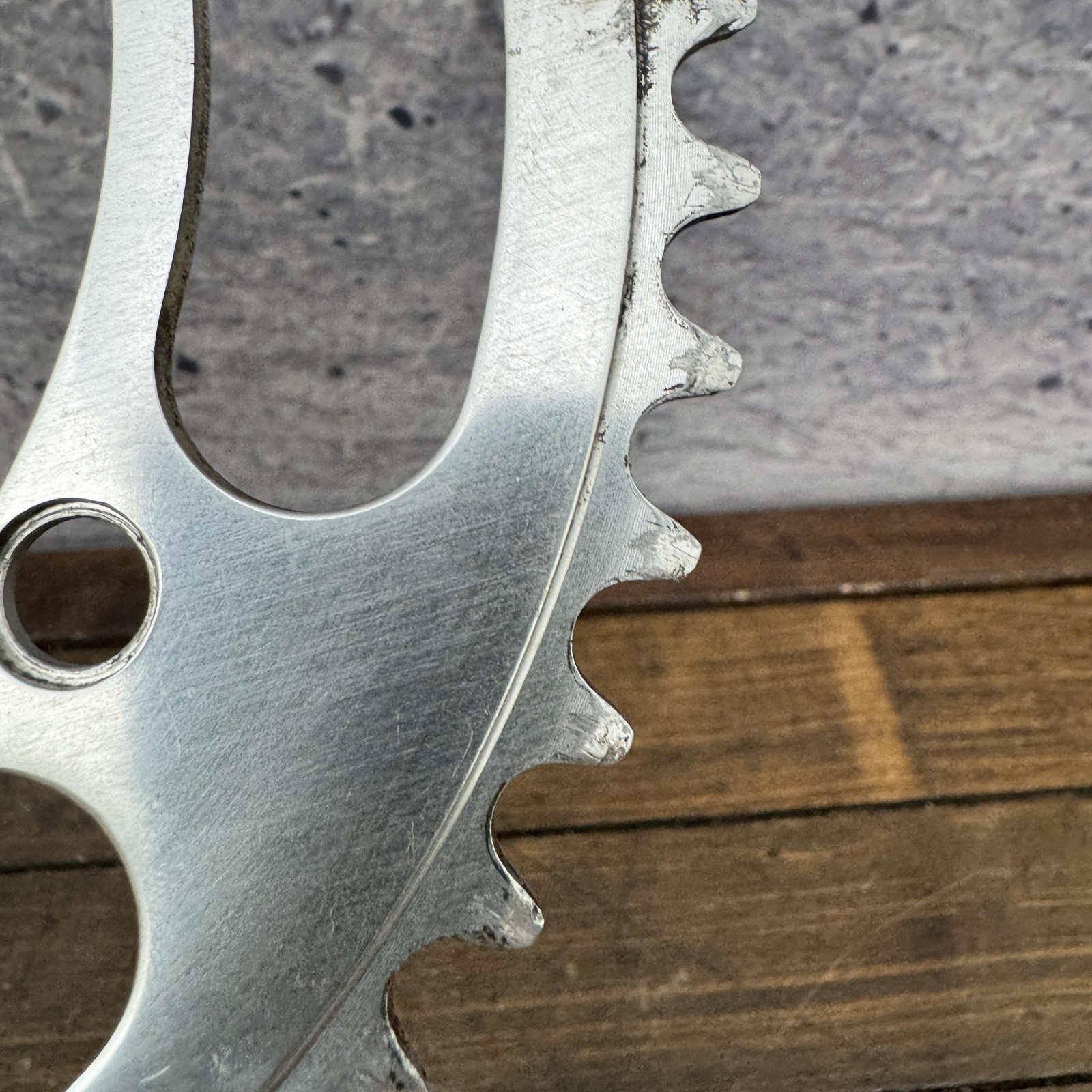 Vintage Campagnolo 53T Chainring 144 BCD 5-Bolt Road Bike Track Silver Crank