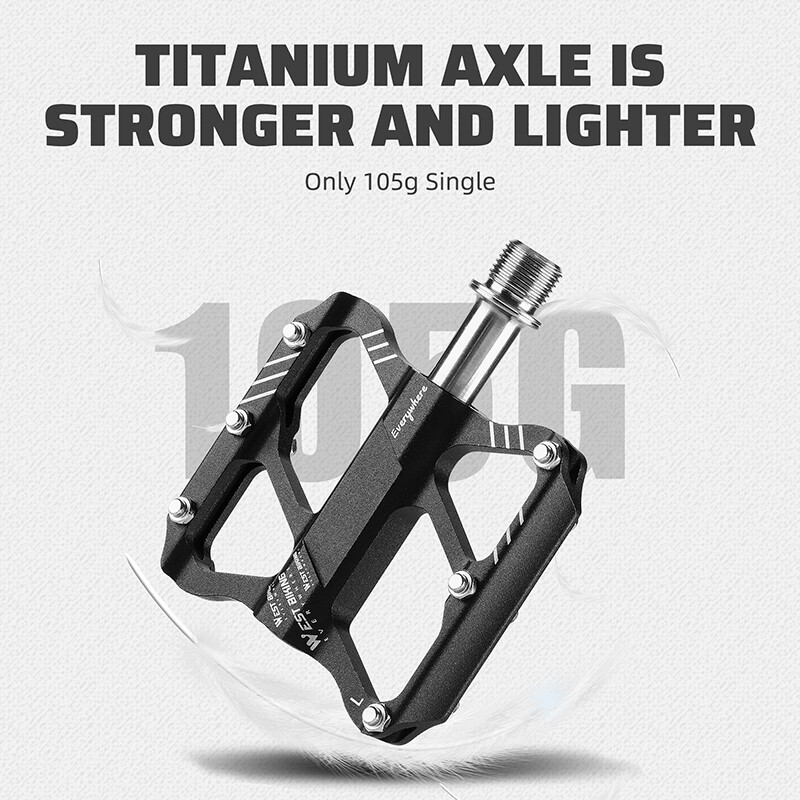 WEST BIKING Ultralight Titanium Bicycle Pedals Road Bike Flat Pedals 3 Bearings