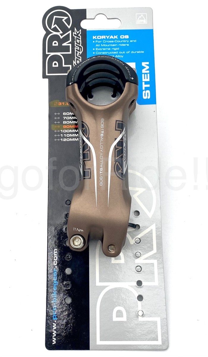 New Shimano PRO KORYAK Bike Stem,1-1/8″,+/- 10 Degree, 31.8x110mm,Brown/Black